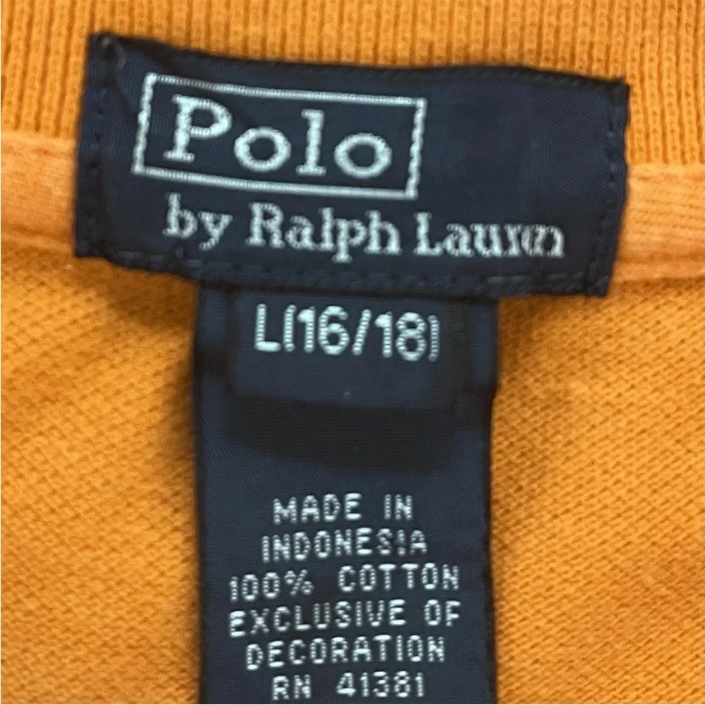 Polo Ralph Lauren Boys Orange Classic Short Sleeve Polo Shirt - Large 14/16
